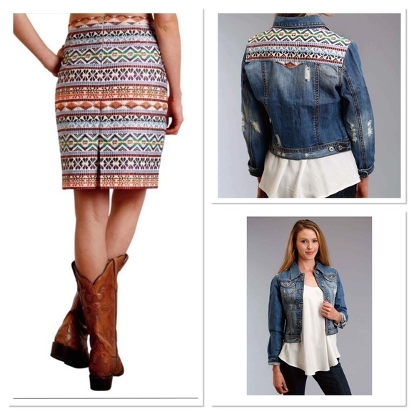 Stetson Embroidered Western Skirt and Jacket - Picture 1 of 12